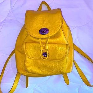 Yellow Coach Backpack (used once, great condition)